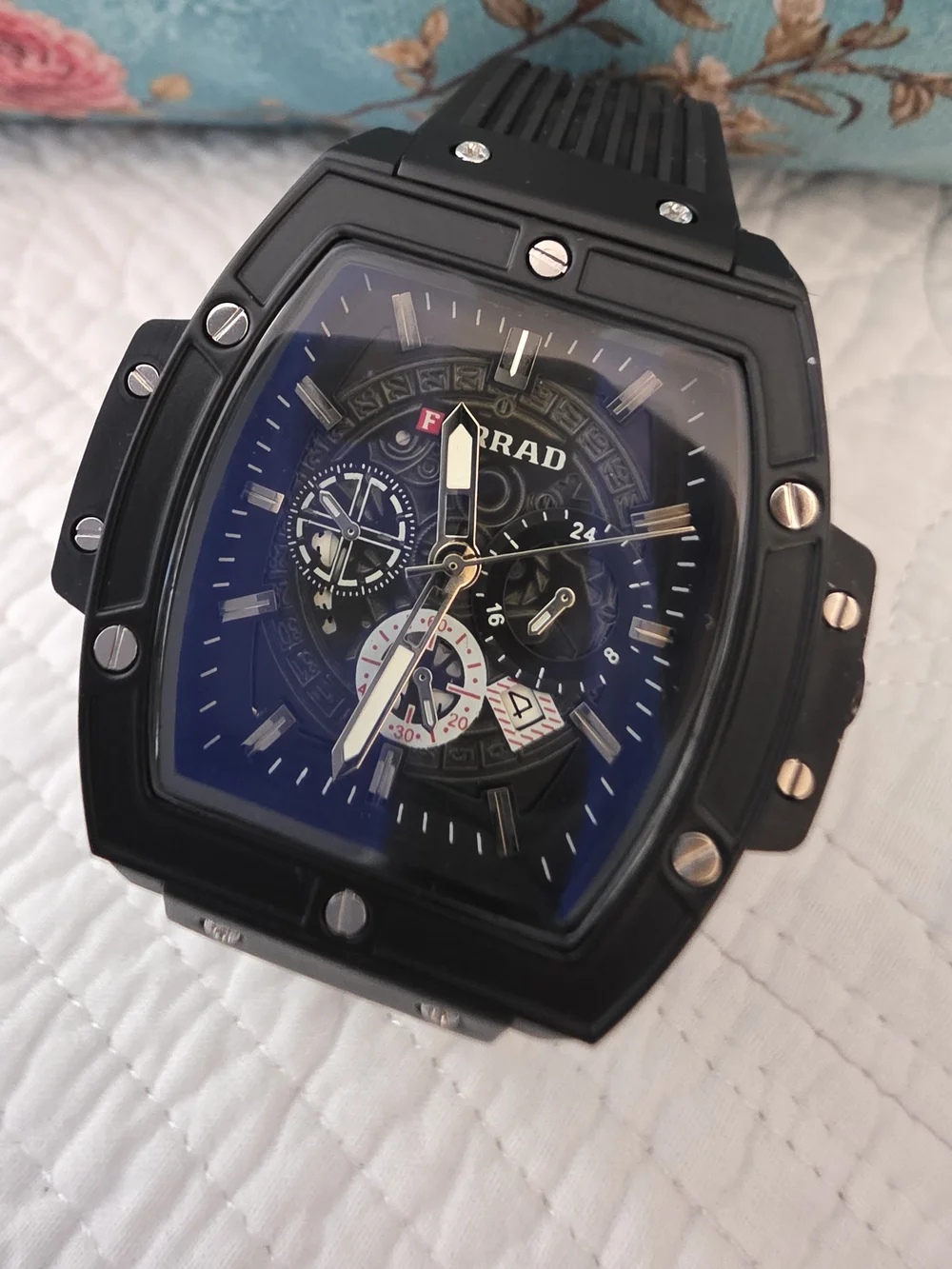 Men's Black Multifunction Chronograph Watch